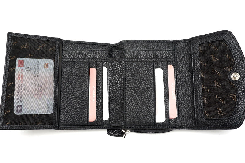 Juoda Aka odinė piniginė