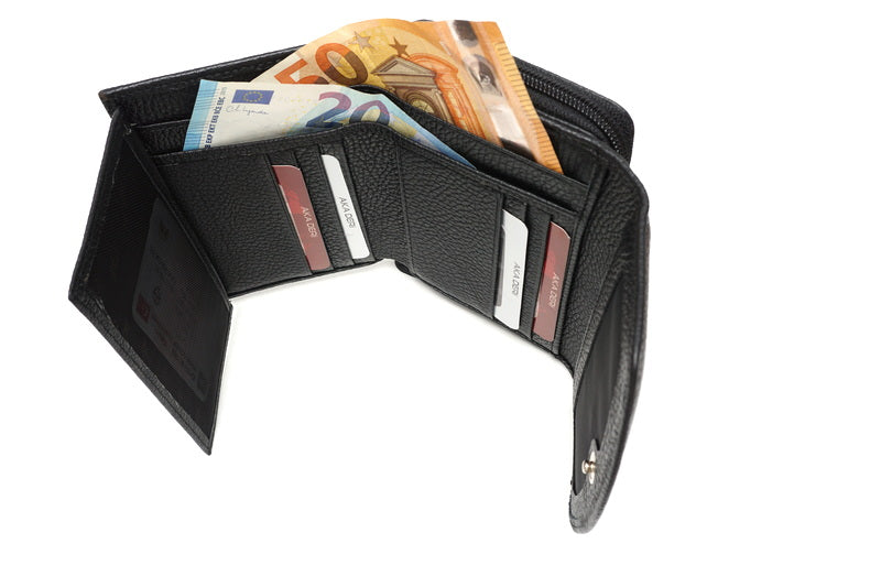 Juoda Aka odinė piniginė