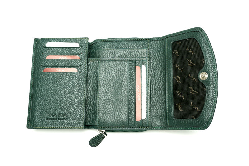 Žalia Aka odinė piniginė