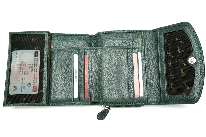 Žalia Aka odinė piniginė