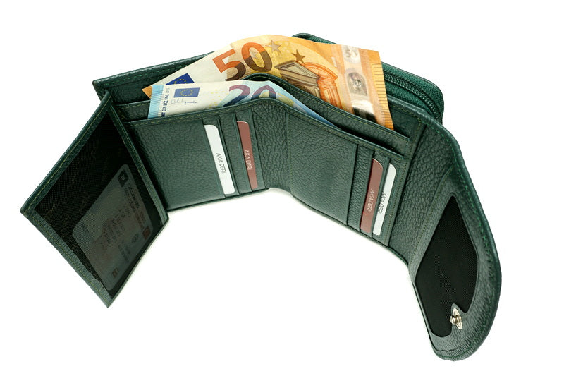 Žalia Aka odinė piniginė