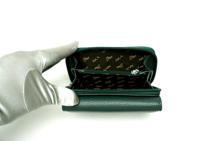 Žalia Aka odinė piniginė