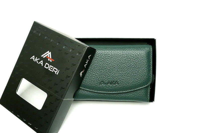 Žalia Aka odinė piniginė