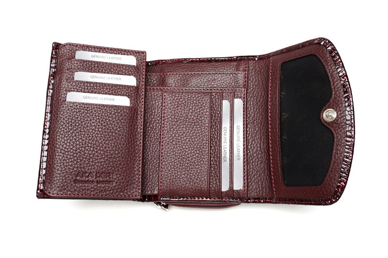 Bordo lakuota Aka odinė piniginė