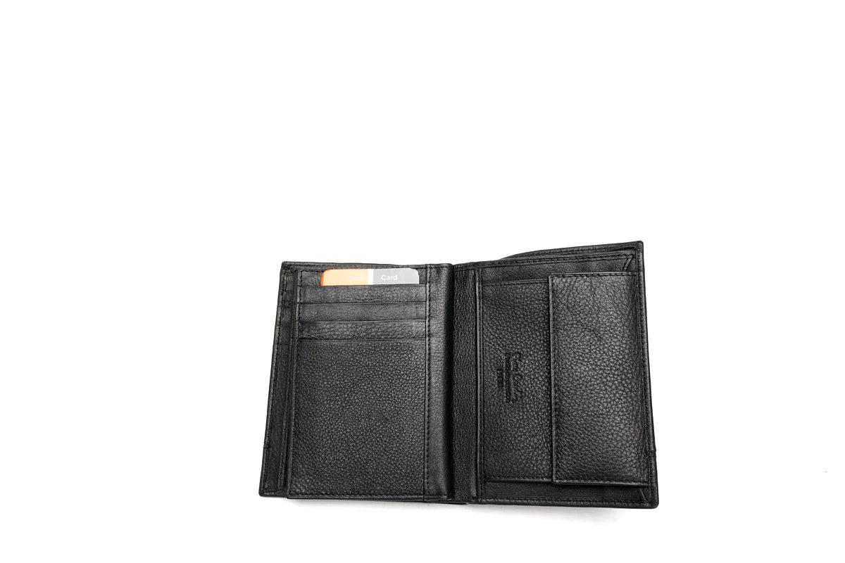 Juoda Pierre Cardin odinė piniginė su RFID apsauga