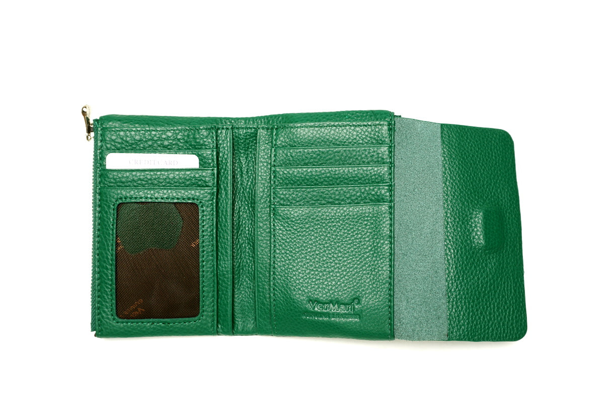 Žalia odinė piniginė