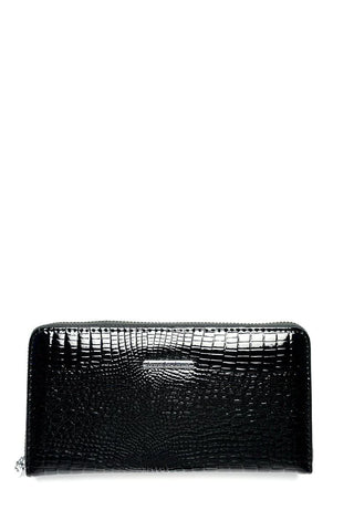 Juoda lakuota odinė piniginė