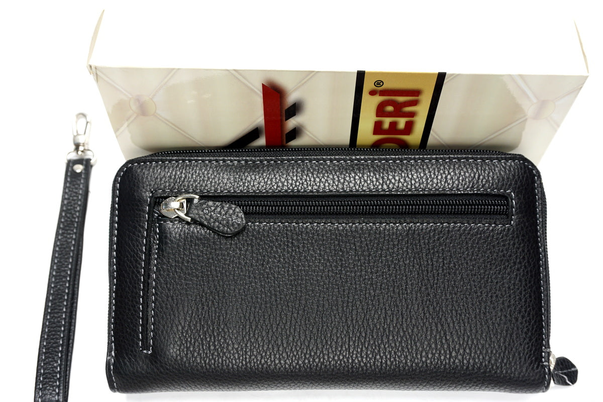 Juoda vyriška/moteriška odinė AKA piniginė