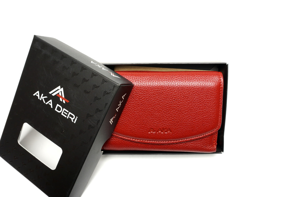 Raudona Aka odinė piniginė