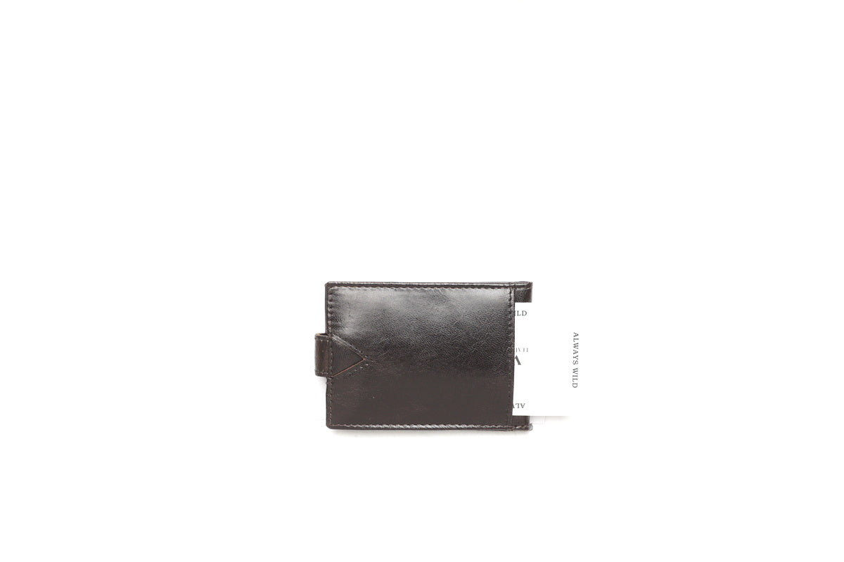 Ruda unisex odinė kortelinė su RFID apsauga