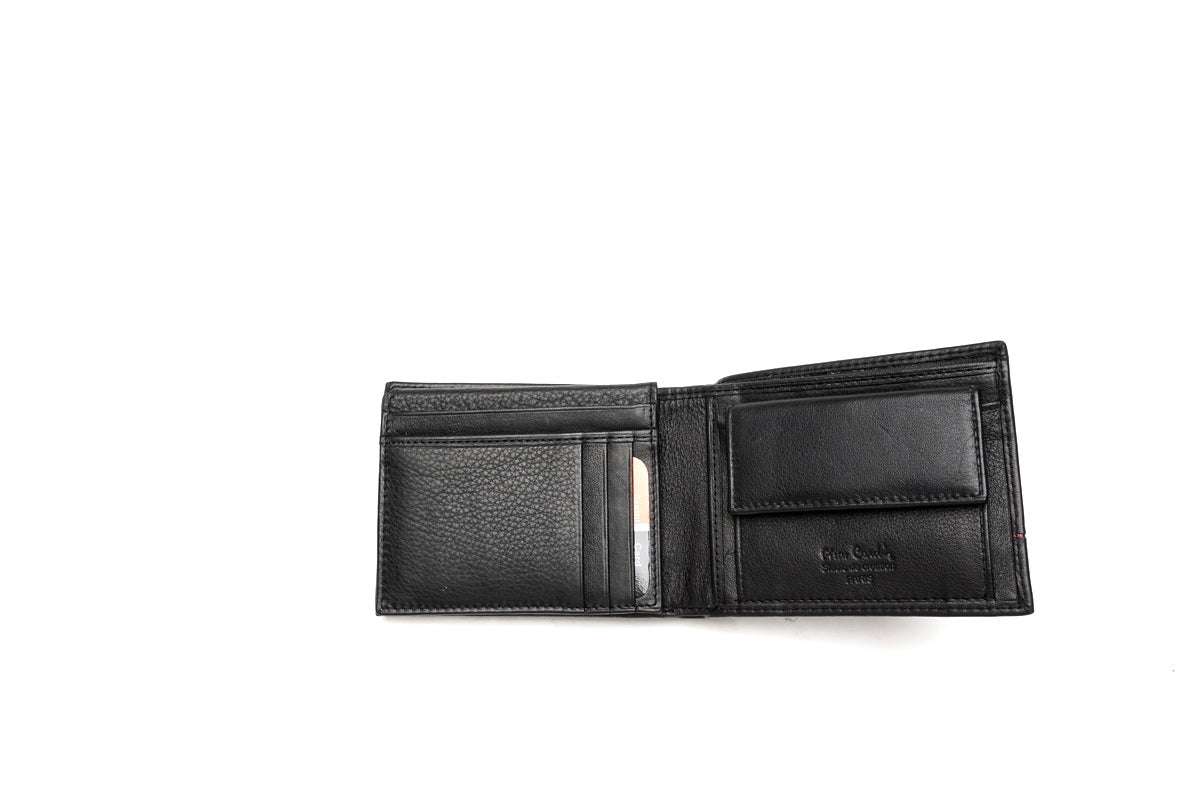 Juoda Pierre Cardin odinė piniginė su RFID apsauga