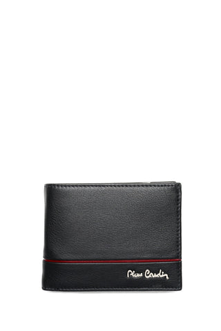 Juoda Pierre Cardin odinė piniginė su RFID apsauga