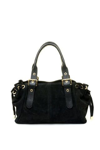 Juoda odinė (zomšas) rankinė