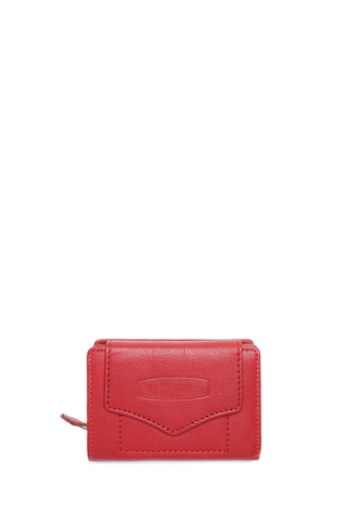 Raudona odinė piniginė su RFID apsauga