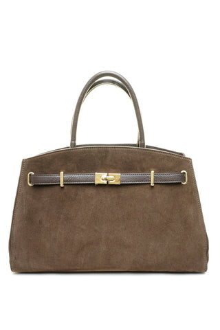 Ruda odinė (zomšas) rankinė