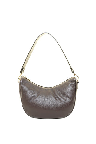 Ruda odinė rankinė per petį