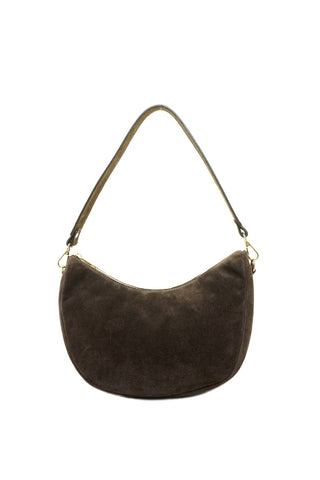 Ruda odinė (zomšas) rankinė per petį