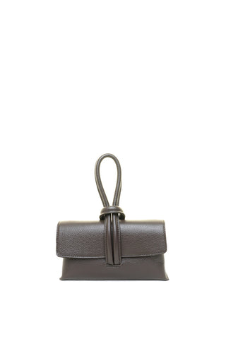 Ruda odinė rankinė per petį