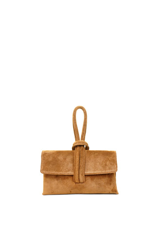 Ruda odinė (zomšas) rankinė per petį