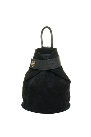 Juoda odinė (zomšas) kuprinė