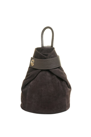 Ruda odinė (zomšas) kuprinė