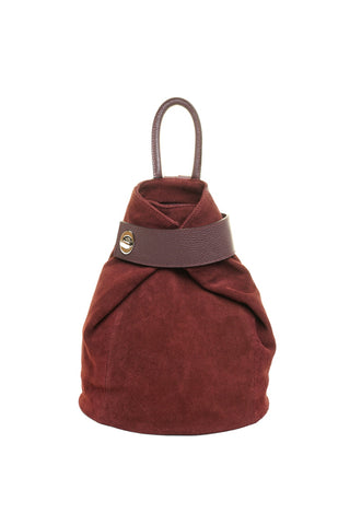 Bordo odinė (zomšas) kuprinė