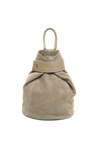 Rusva odinė (zomšas) kuprinė