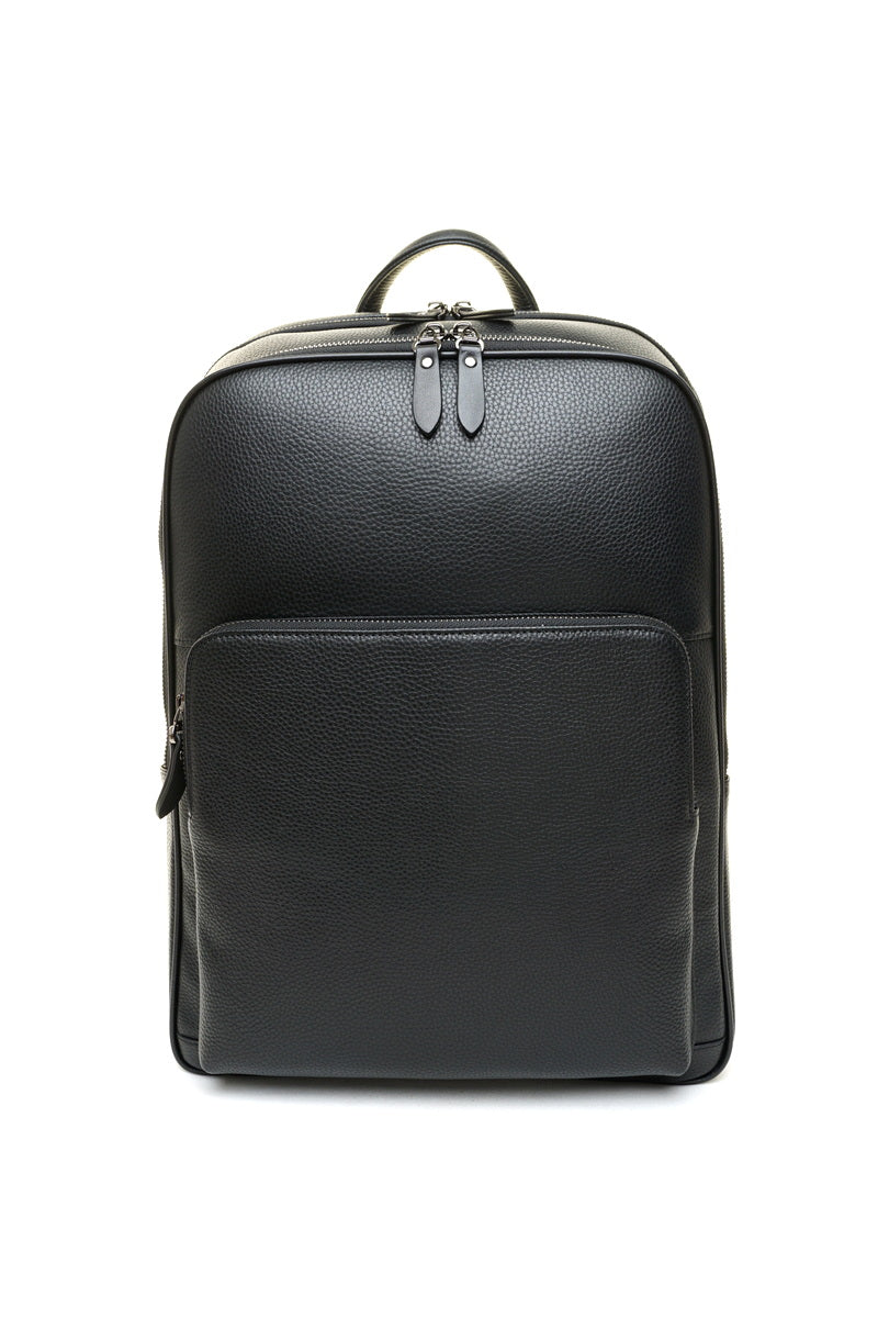 Juoda unisex odinė kuprinė