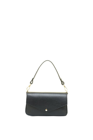 Juoda odinė rankinė per petį