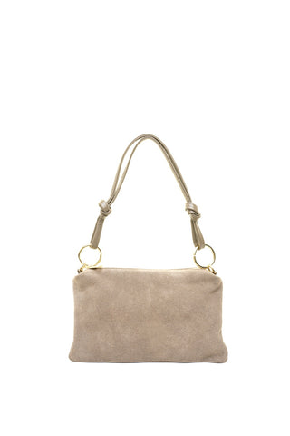 Rusva odinė (zomšas) rankinė per petį