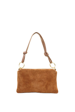 Ruda odinė (zomšas) rankinė per petį