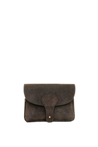 Ruda odinė (zomšas) rankinė per petį