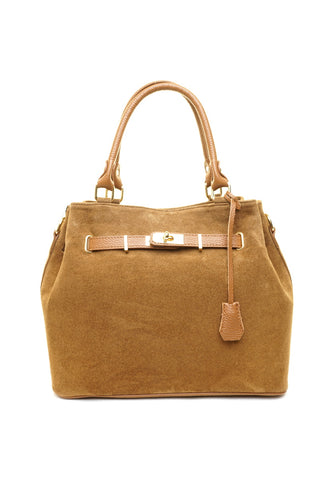 Ruda odinė (zomšas) rankinė