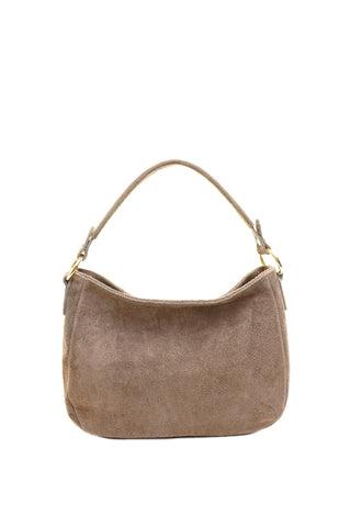 Rusva odinė (zomšas) rankinė per petį