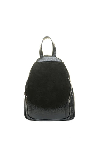 Juoda odinė (zomšas) kuprinė