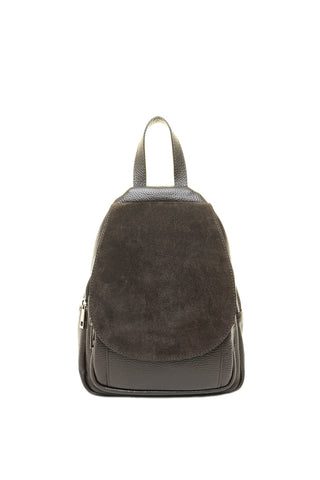 Ruda odinė (zomšas) kuprinė