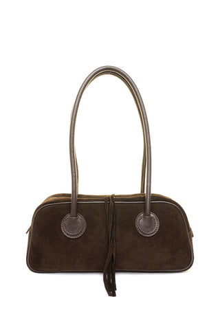 Ruda odinė (zomšas) rankinė