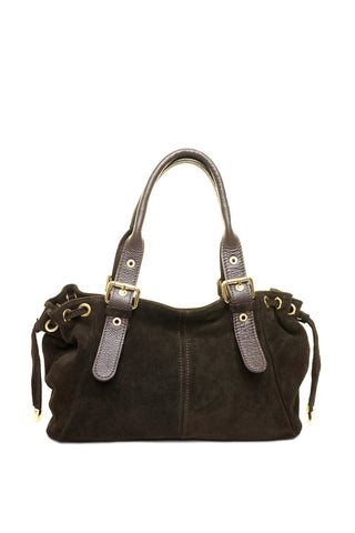 Ruda odinė (zomšas) rankinė