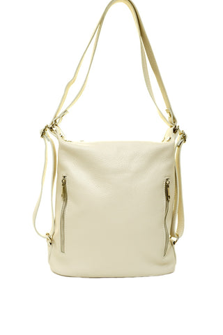 Smėlinė odinė rankinė/kuprinė