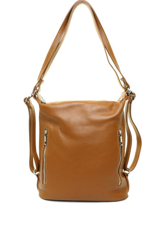 Ruda odinė rankinė/kuprinė