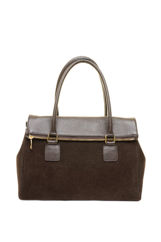 Ruda odinė (zomšas) rankinė