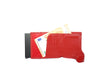 Raudona odinė kortelinė su RFID apsauga