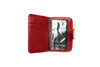Raudona lakuota odinė piniginė su RFID apsauga