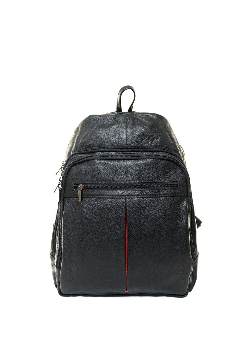 Juoda unisex odinė kuprinė
