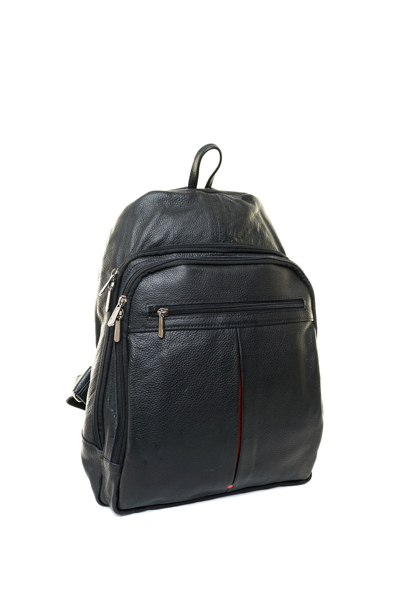 Juoda unisex odinė kuprinė