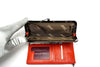 Raudona odinė piniginė  su RFID apsauga