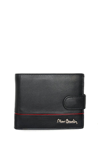 Juoda Pierre Cardin odinė piniginė su RFID apsauga