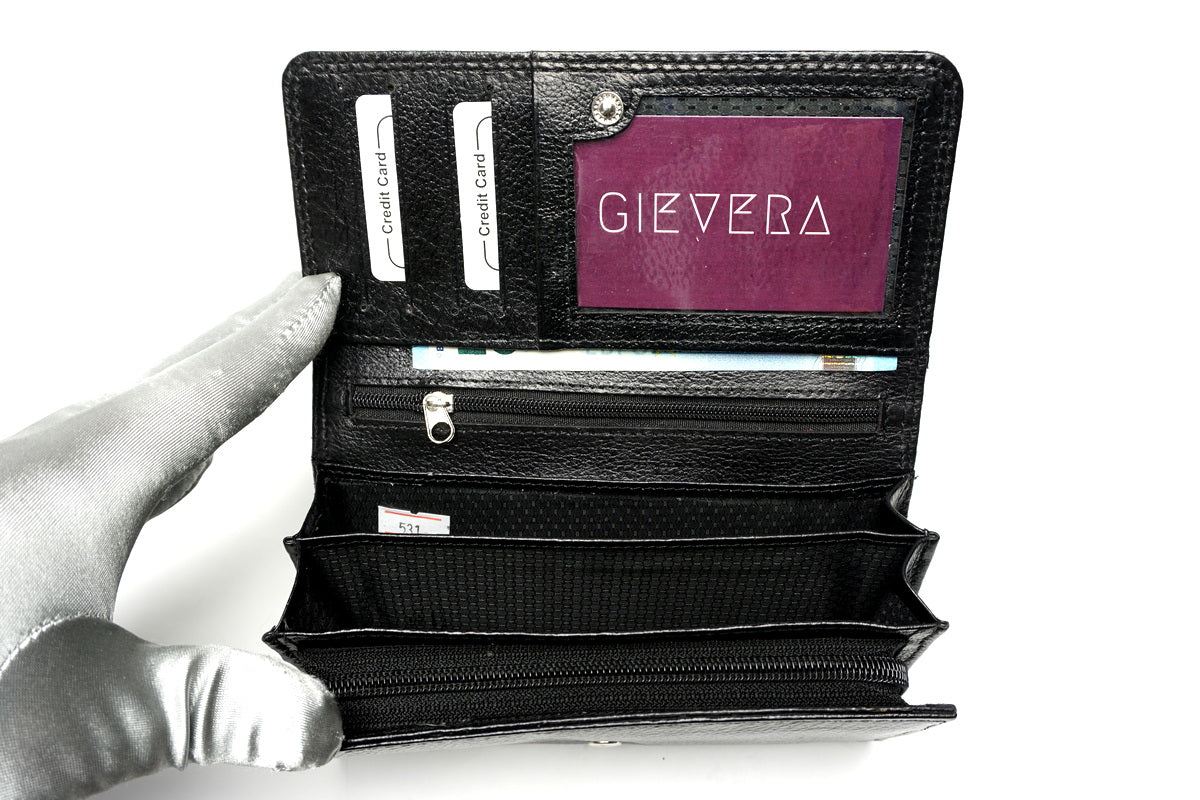 Juoda odinė piniginė-GIEVERA