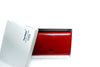 Raudona odinė piniginė su RFID apsauga