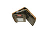 Ruda odinė piniginė su RFID apsauga